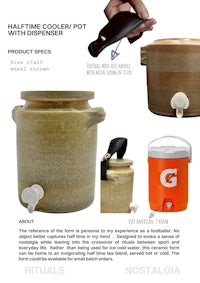 an advertisement for a wall-time cooler pot